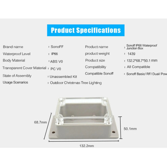 Sonoff IP66 wasserdichtes Gehäuse