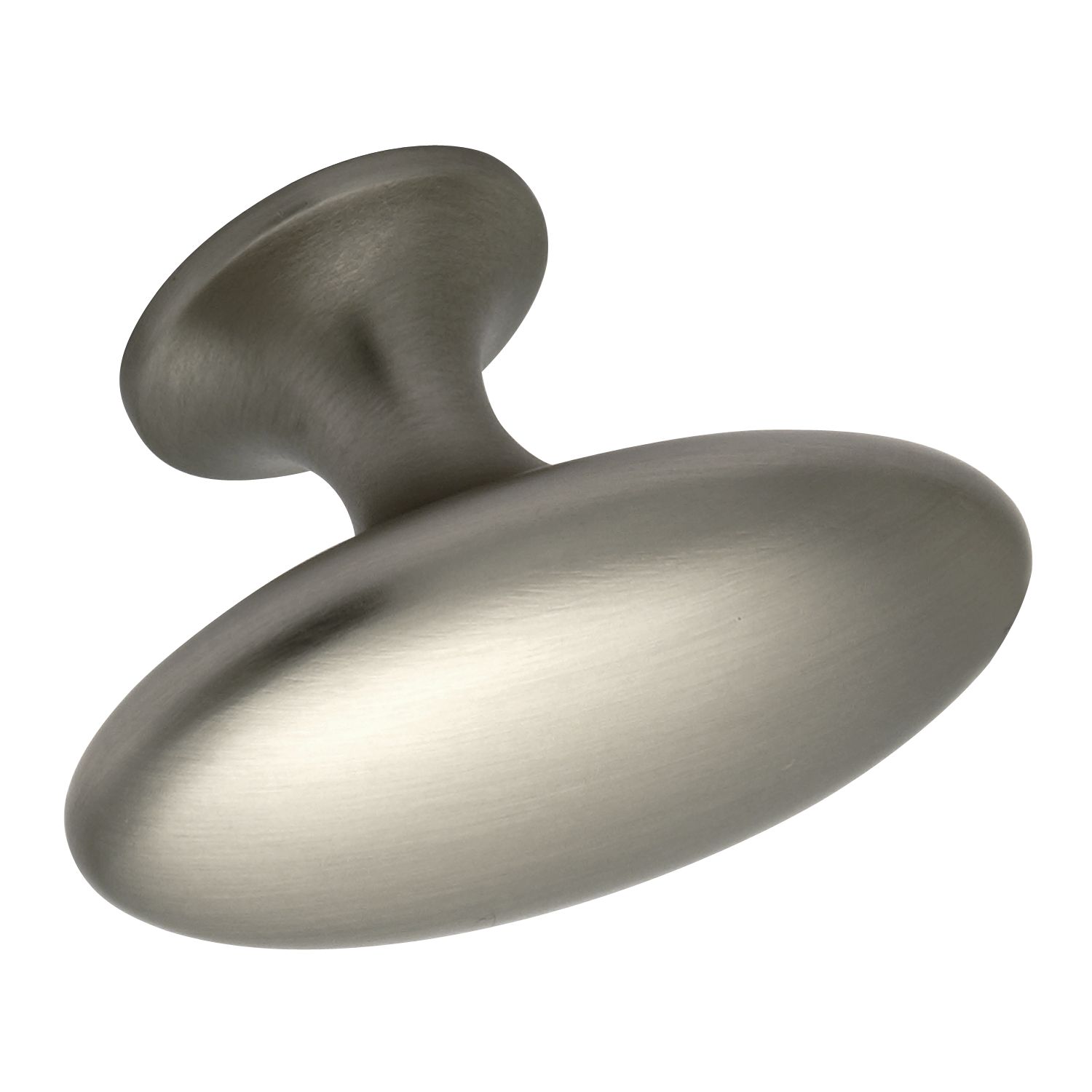 Möbelknopf Oval Simple B 60 mm, H 35 mm, Zinkdruckguss Edelstahl Effekt