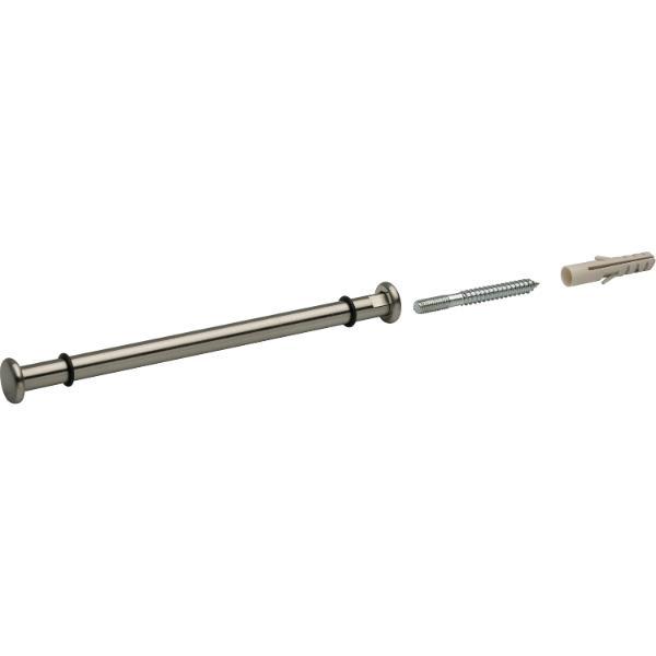 Grimme Glastablarträger Verona-Mauermontage 200 x ø12 mm,Stahl Edelstahl Effekt