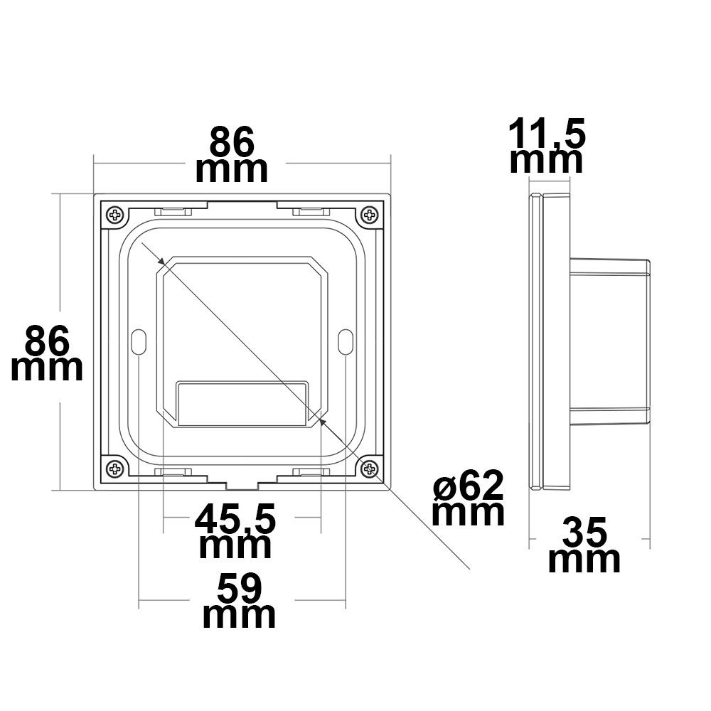 ISOLED Sys-Pro 1 Zone Touch/Funk-Dimmer 230V schwarz 360VA Phasenan-/Abschnitt wählbar