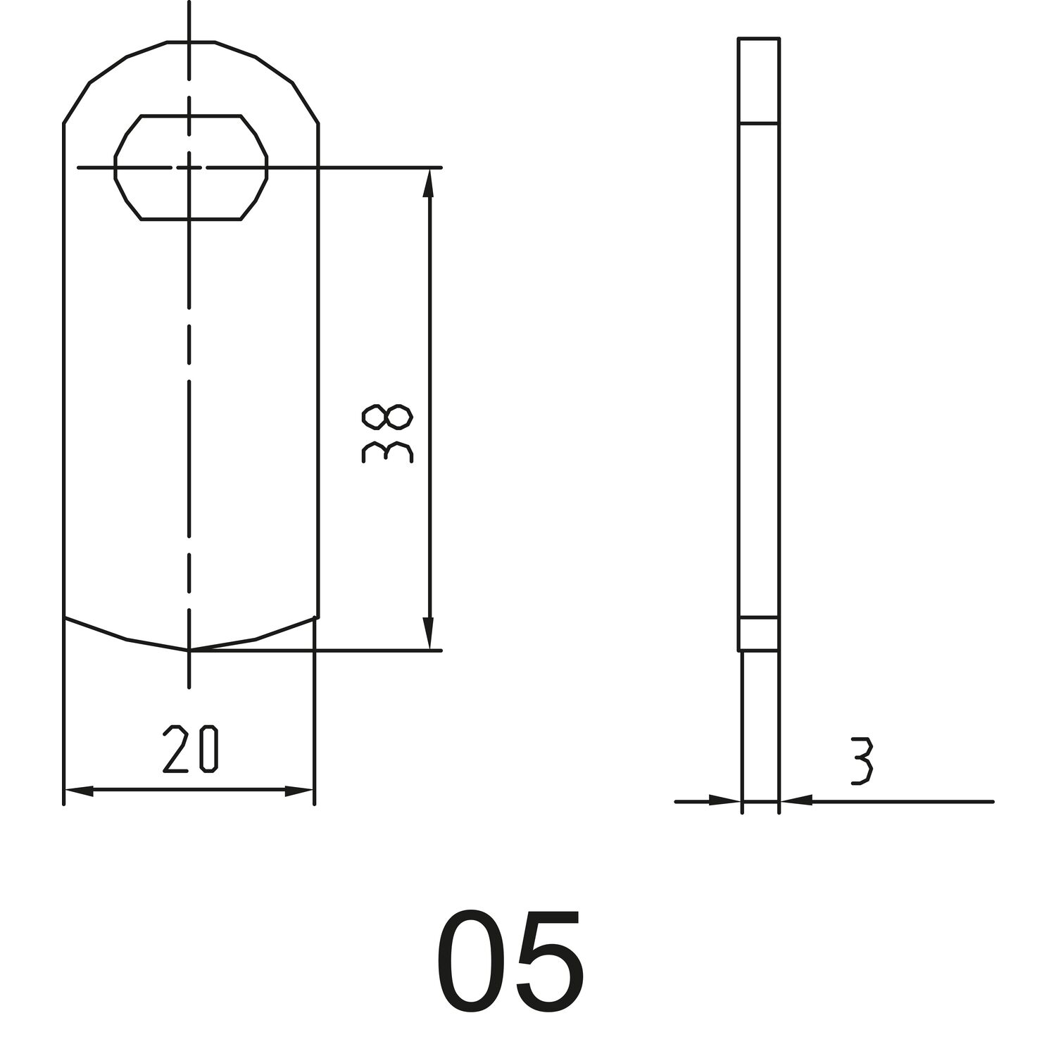 ASSA ABLOY Sperrnase für Elektronisches Schrankschloss Sense+PIN, Nr.5, gerade