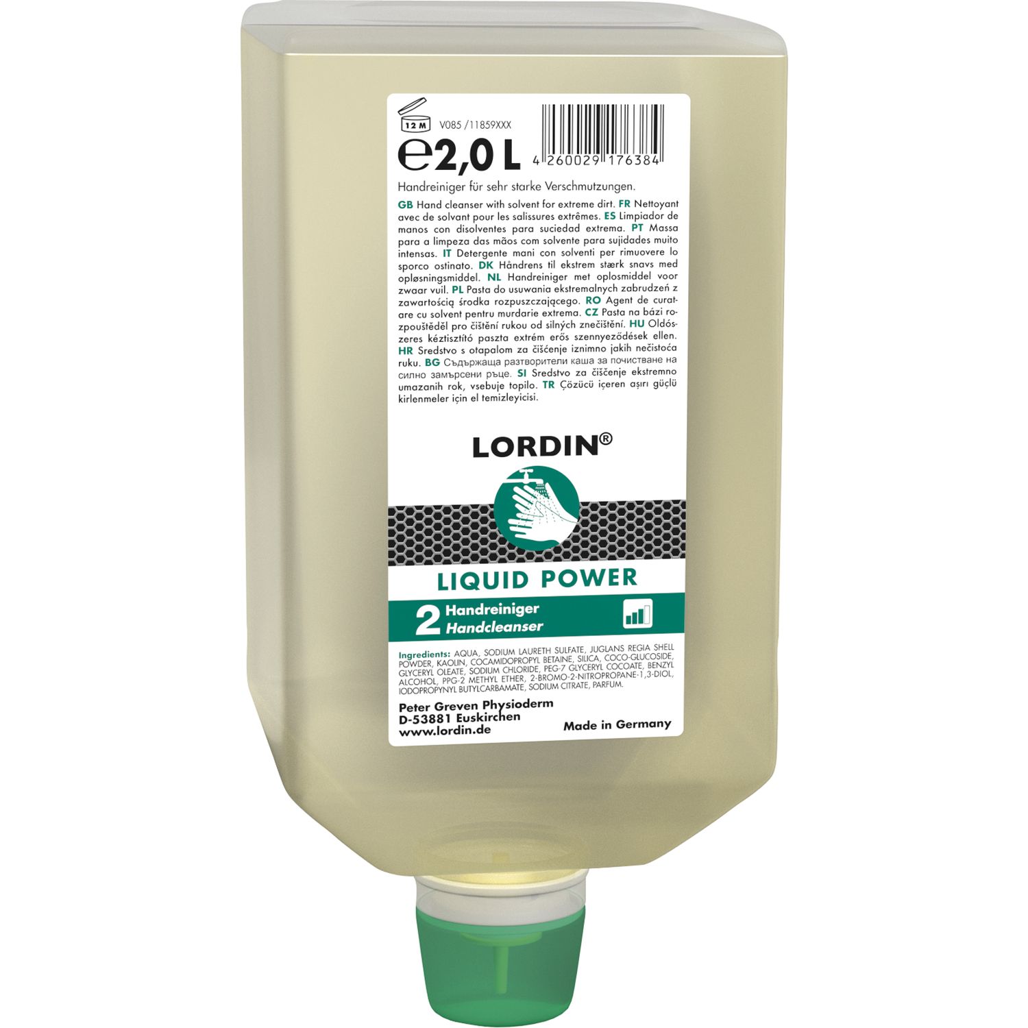 Lordin Handwaschpaste Lordin® Liquid Power 2 L gegen mittlere bis starke Verschmutzung
