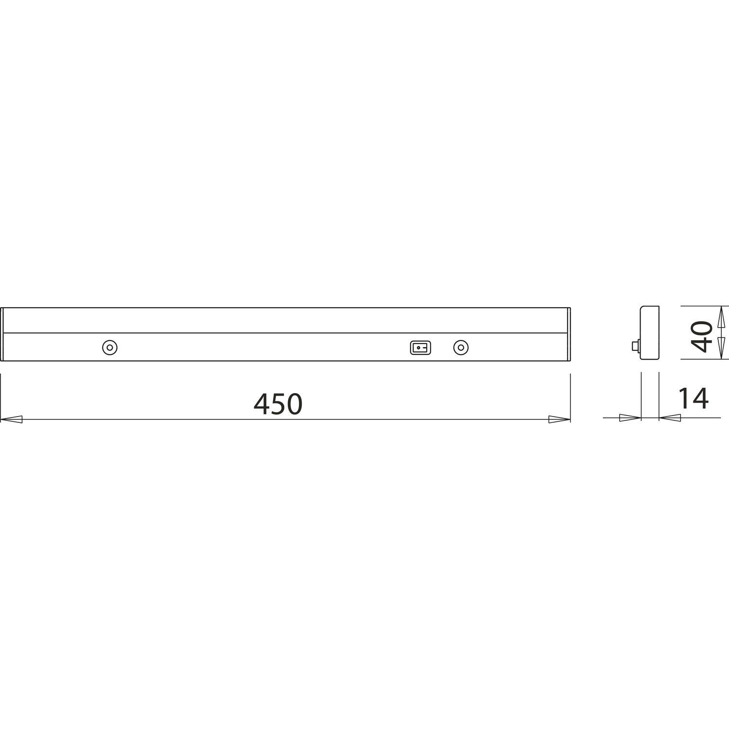 DOMUS Line LED Unterbauleuchte Wolf 450mm 3900K neutralweiß Aluminium