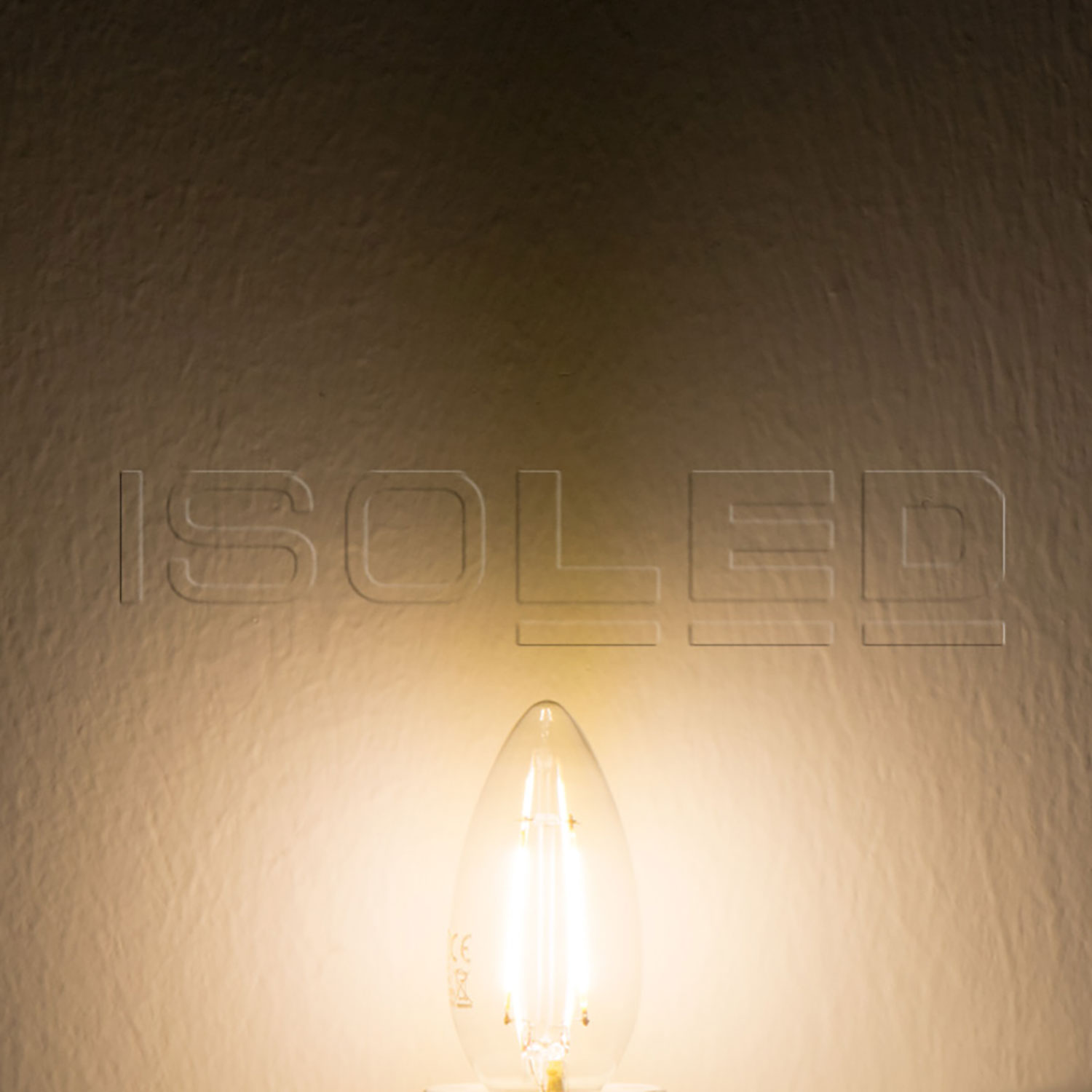 ISOLED E14 LED Kerze 2W klar warmweiß dimmbar