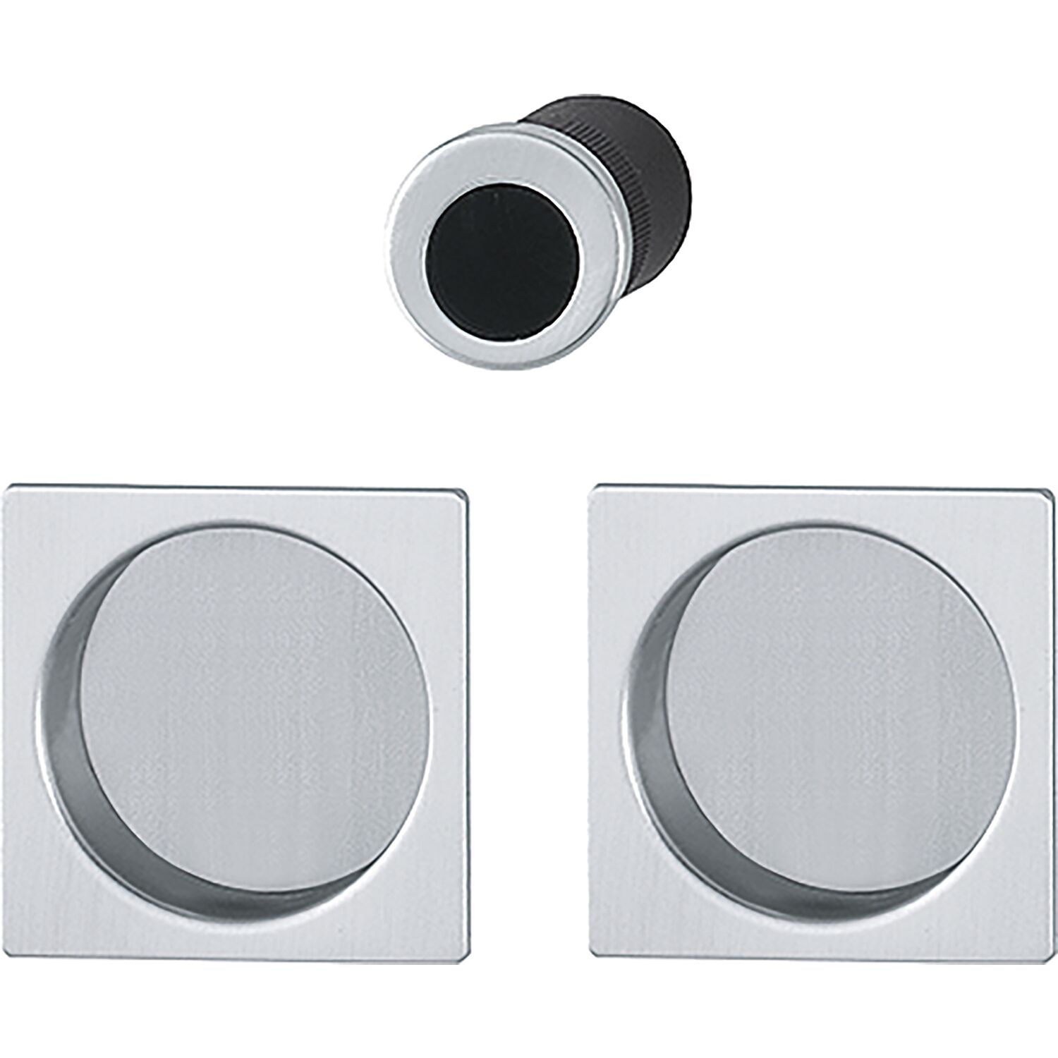 Hoppe HOPPE Schiebetürmuschel Set 4921 - BL,eckige Rosette, Aluminium verchromt matt